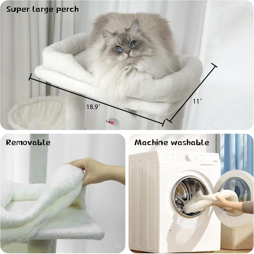 68 Inches Multi-Level Large and Tall Cat Tree beige