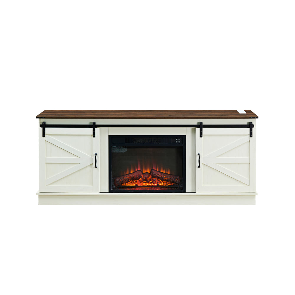 23" Electric Fireplace, 3DInfrared Black Fireplace Electric Insert Heater, with IR Remote Control, Glass View, Adjustable Realistic Logs & Flames, Indoor, 1400W