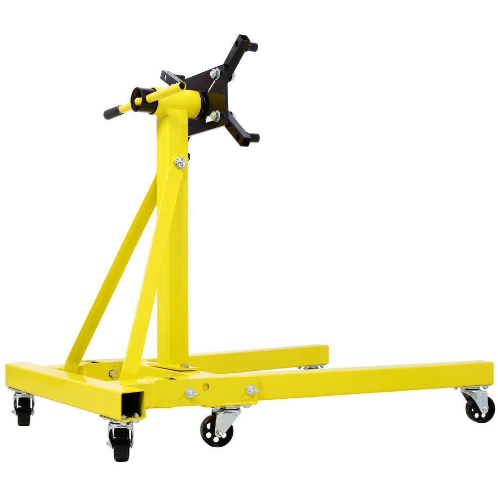 Folding Engine Stand 2000 LBS Capacity Motor Hoist 360 Degree Adjustable Mounting Head Dolly Mover Auto Repair Rebuild Jack