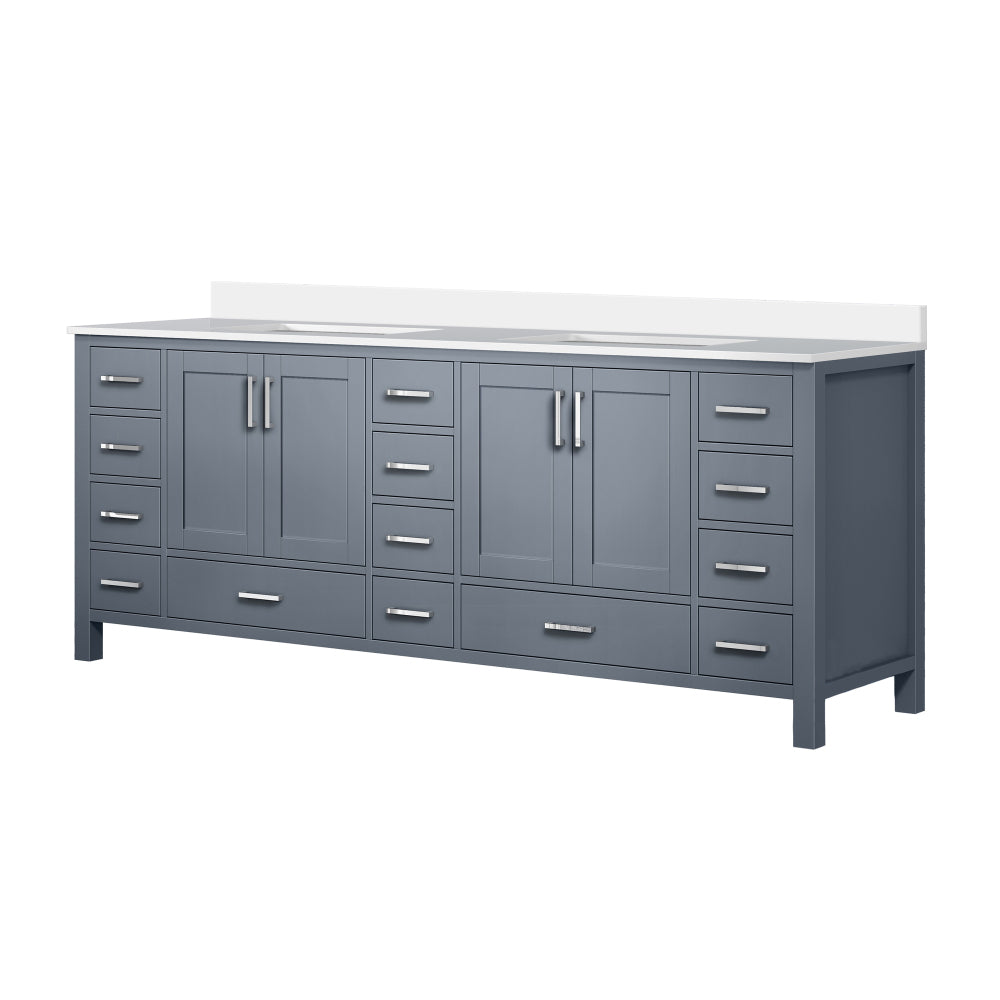 Dark Grey Double Bath Vanity 84 in. W x 22 in. D, with Cultured Marble Top