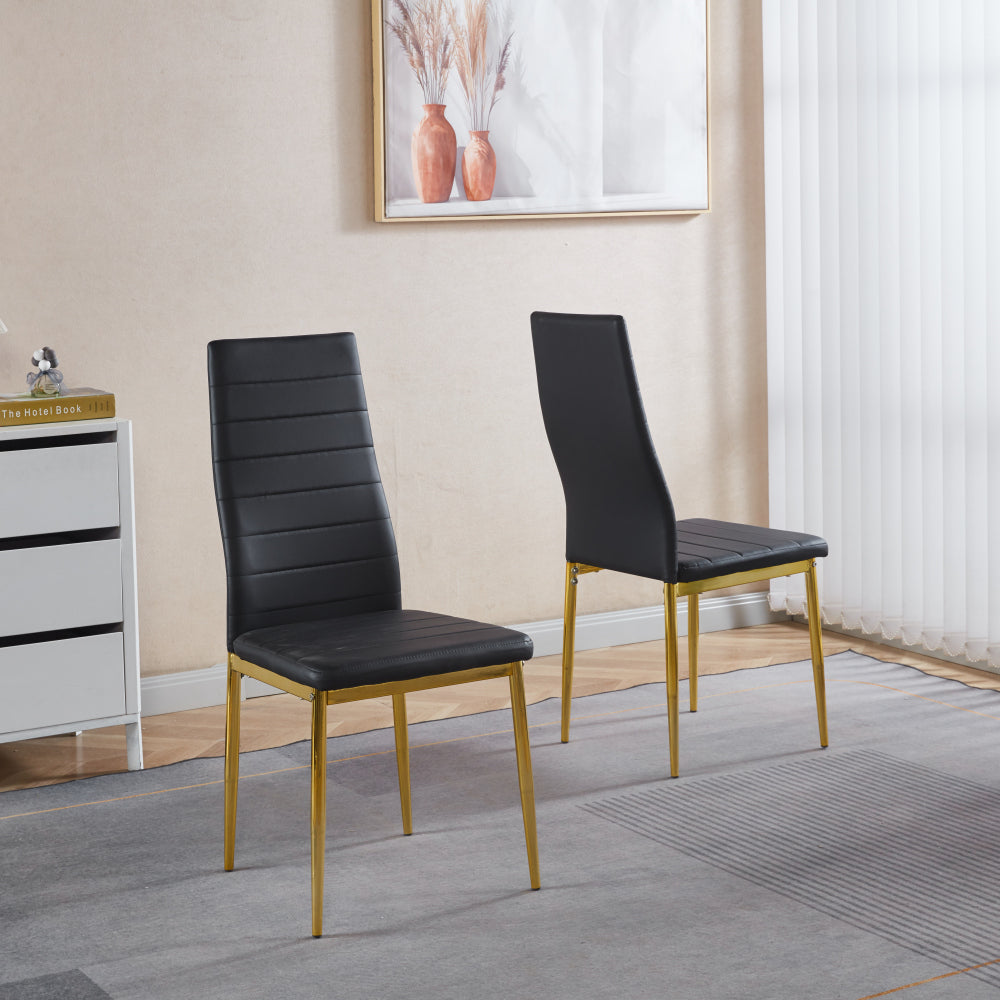 chair  set of 4,GOLDEN COLOR LEG,BLACK SEAT