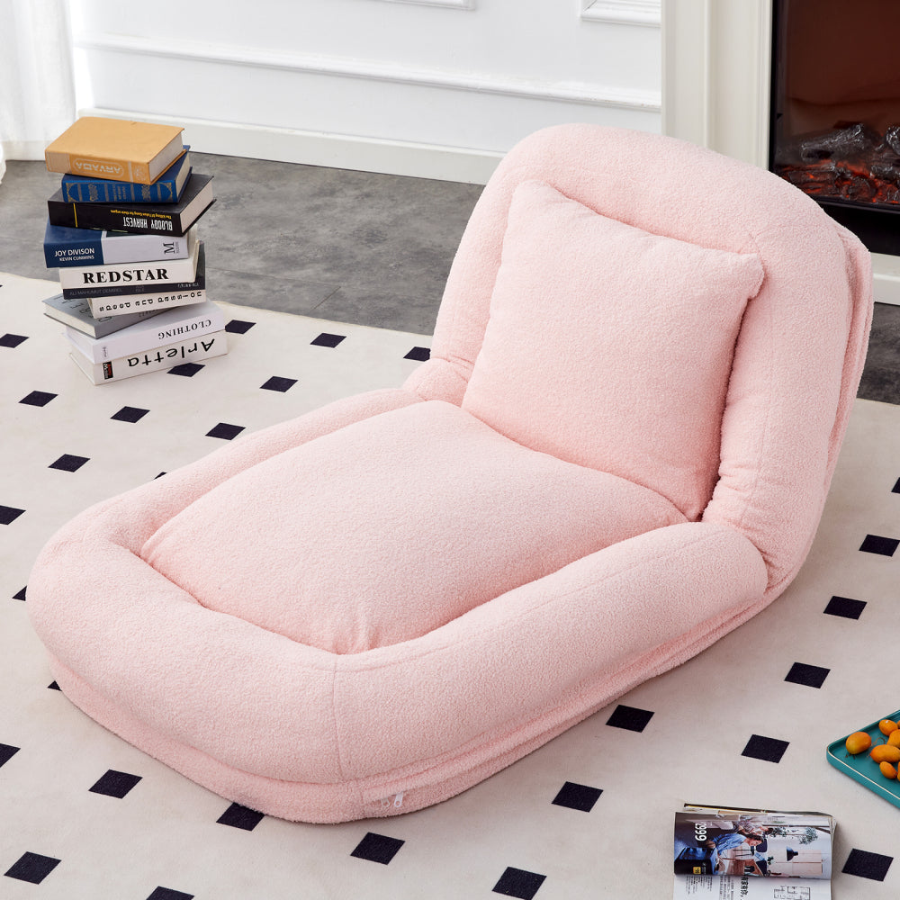 Folding Sofa Chair with 5 Adjustable Positions Plush Floor Lounge Chair for Gaming, Meditation, and Relaxation