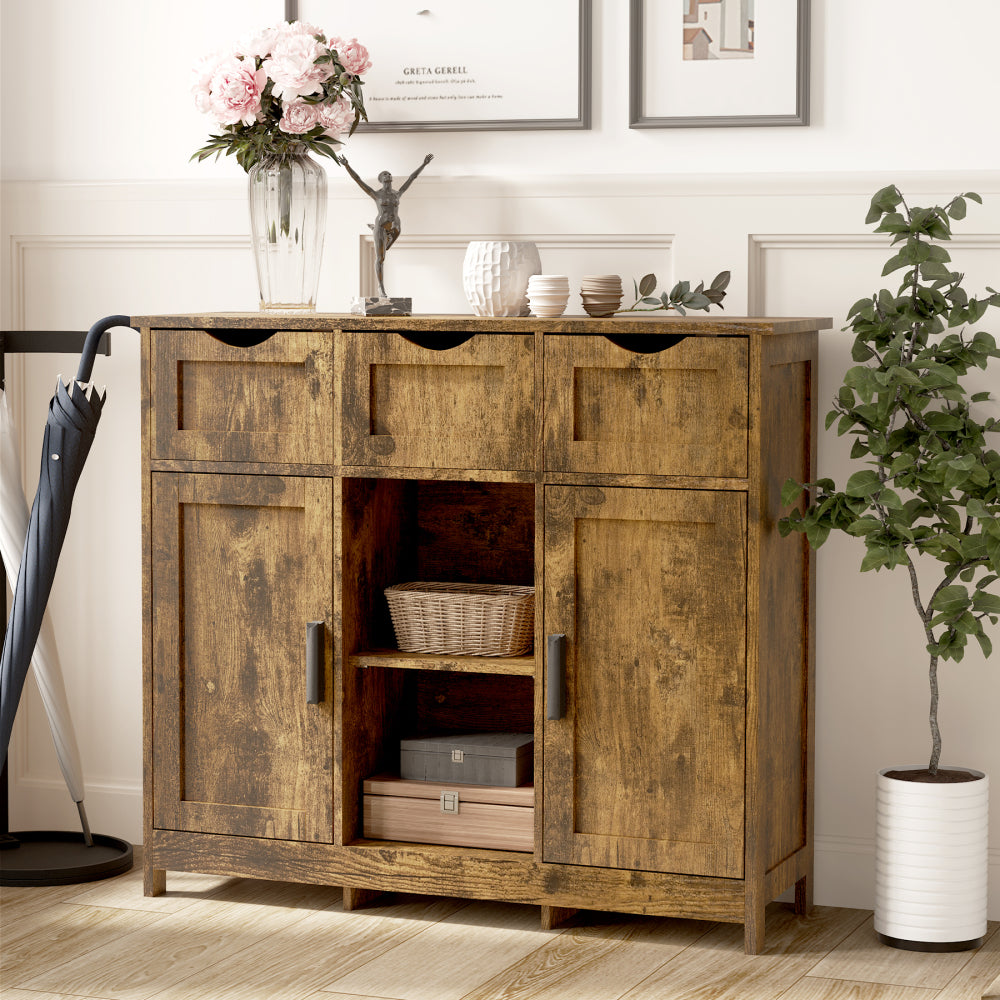 Storage Cabinets,Wooden Floor Cabinet,with Drawers and Shelves Storage Cabinets,Accent Cabinet for Living Room,Bedroom,Bathroom Furniture Home Decor(White)