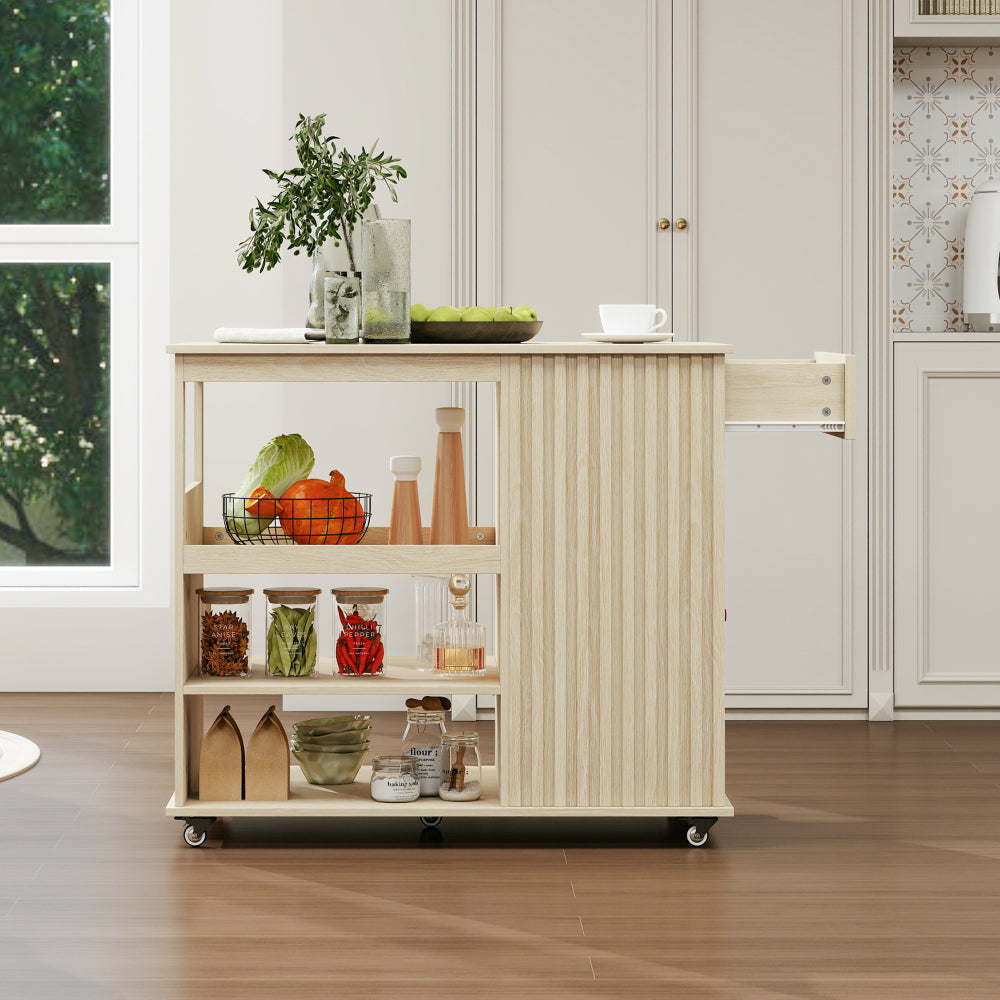Kitchen Island Cart,Rolling Serving Utility Trolley Cart Modern Kitchen Island with Storage Drawer Wine Rack Lockable Casters,Kitchen Cart  for Kitchen,Dining Room,Bar Living Room