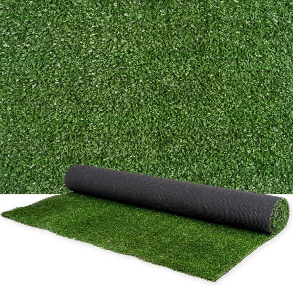 5ft x 10ft Premium Artificial Turf Mat with Drainage Holes. Thick Fake Grass with Rubber Backing, Ideal for Indoor/Outdoor Pet Areas, Garden, Lawn, Patio & Balcony Decor(Grass height 0.6 inches/1.5cm)
