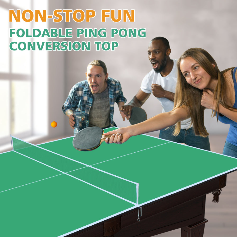 7*4ft Green Mid-Size Ping Pong Conversion Top Foldable & Portable Table Tennis Table Top for Indoor Games