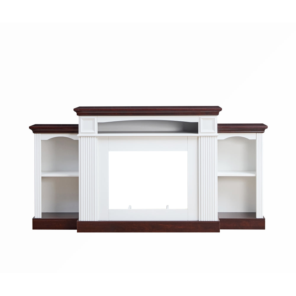 Farmhouse Style Fireplace TV Stand for 70-inch TV Electric Fireplace TV Stand for Living Room or Bedroom Storage