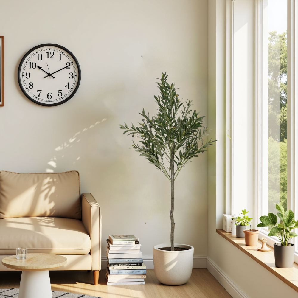 66" Artificial Olive Tree with Pot