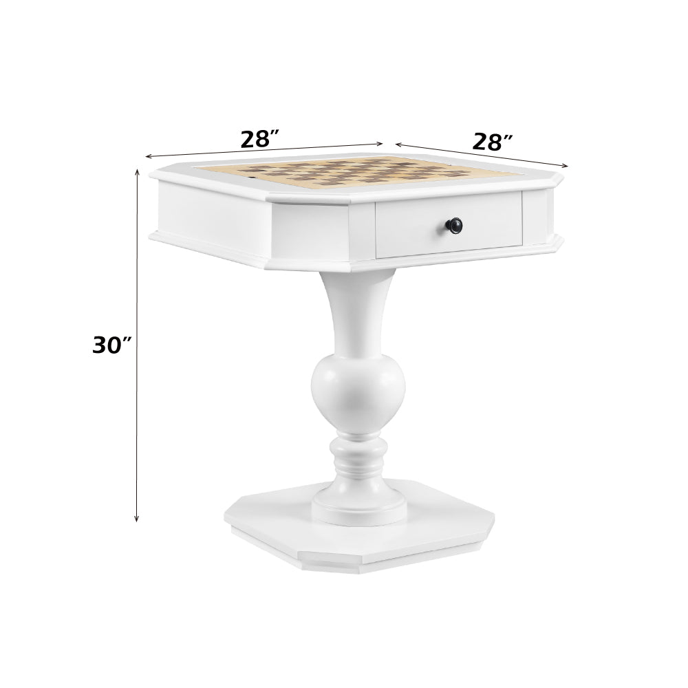 Galini White Finish Game Table