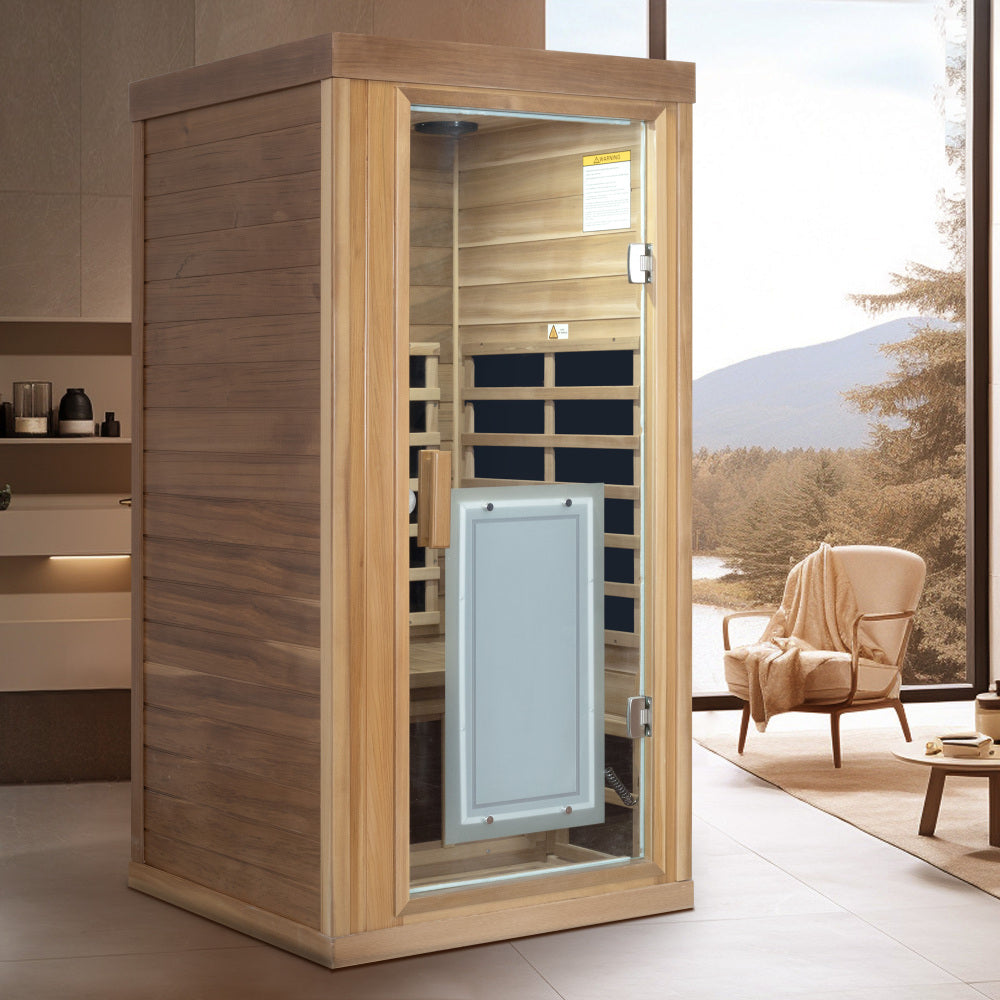 One person Far infrared red cedar standard indoor sauna room