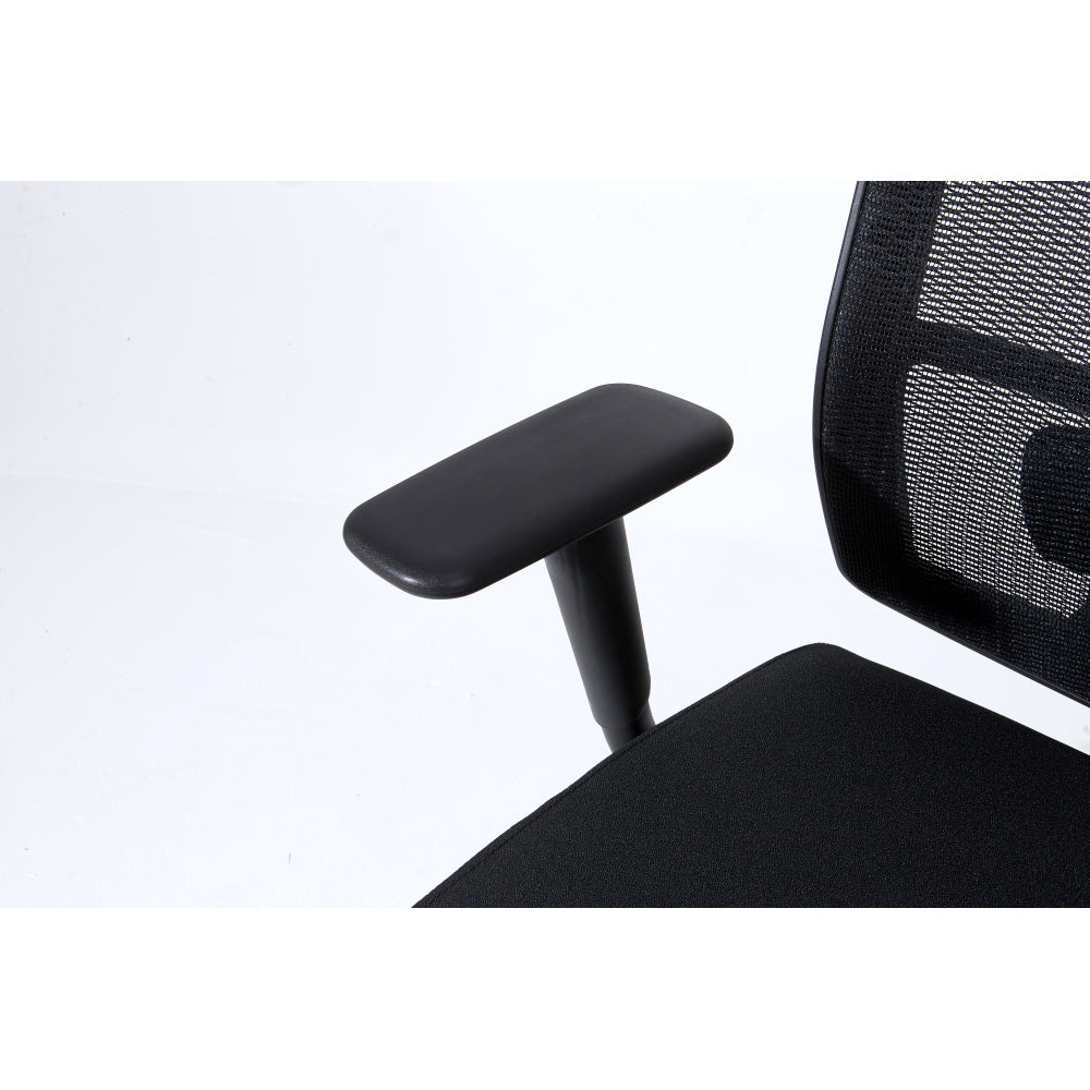 Complus Polyester Seat Pro Ergonomic High Back Office Task  Mesh Chair 27"H in Black Color With Arms