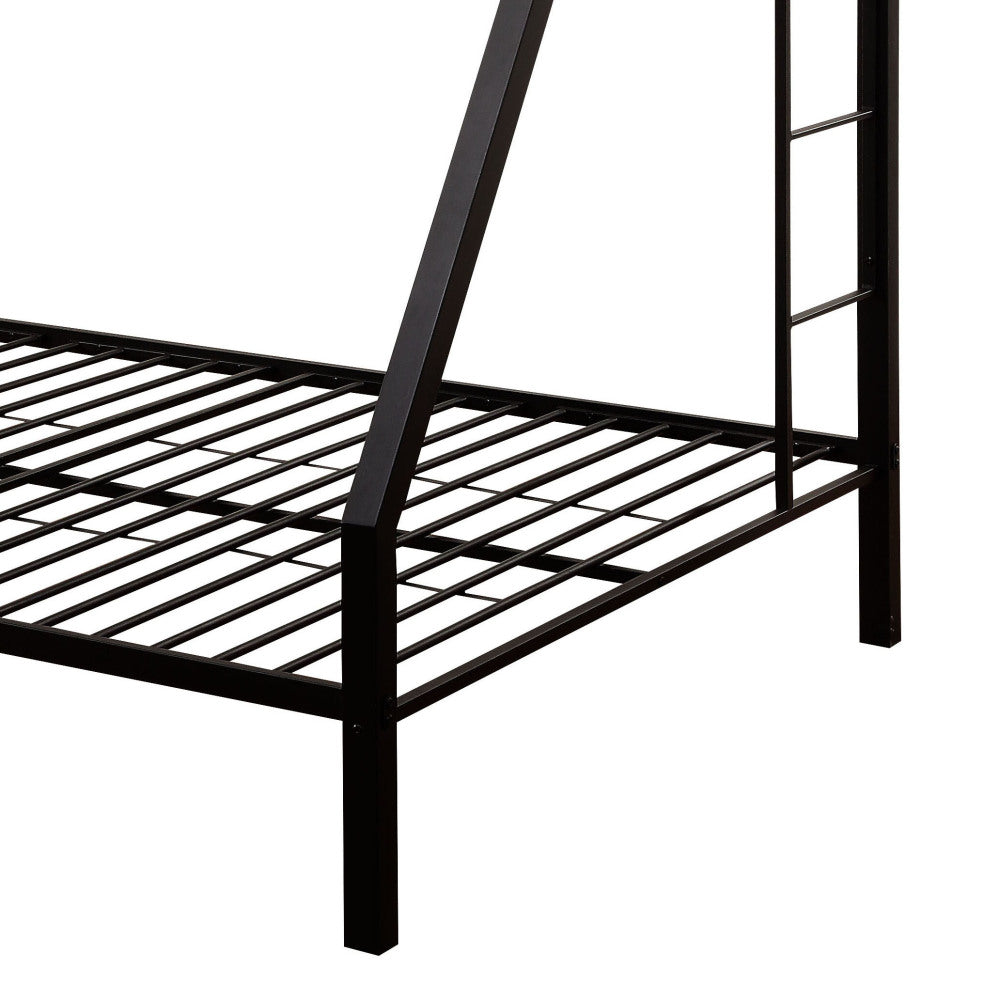 Sandy Black Twin XL/Queen Bunk Bed with Built-in Ladder
