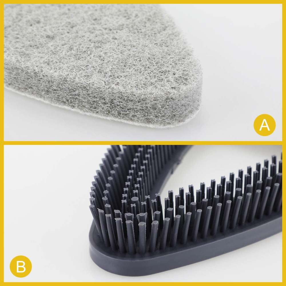 Tub Tile Scrubber Brush 2 in 1 Cleaning Brush Pole Stiff Bristles Scouring Pads for Cleaning Bathroom Kitchen Toilet Wall Tub Tile Sink Non-scratch