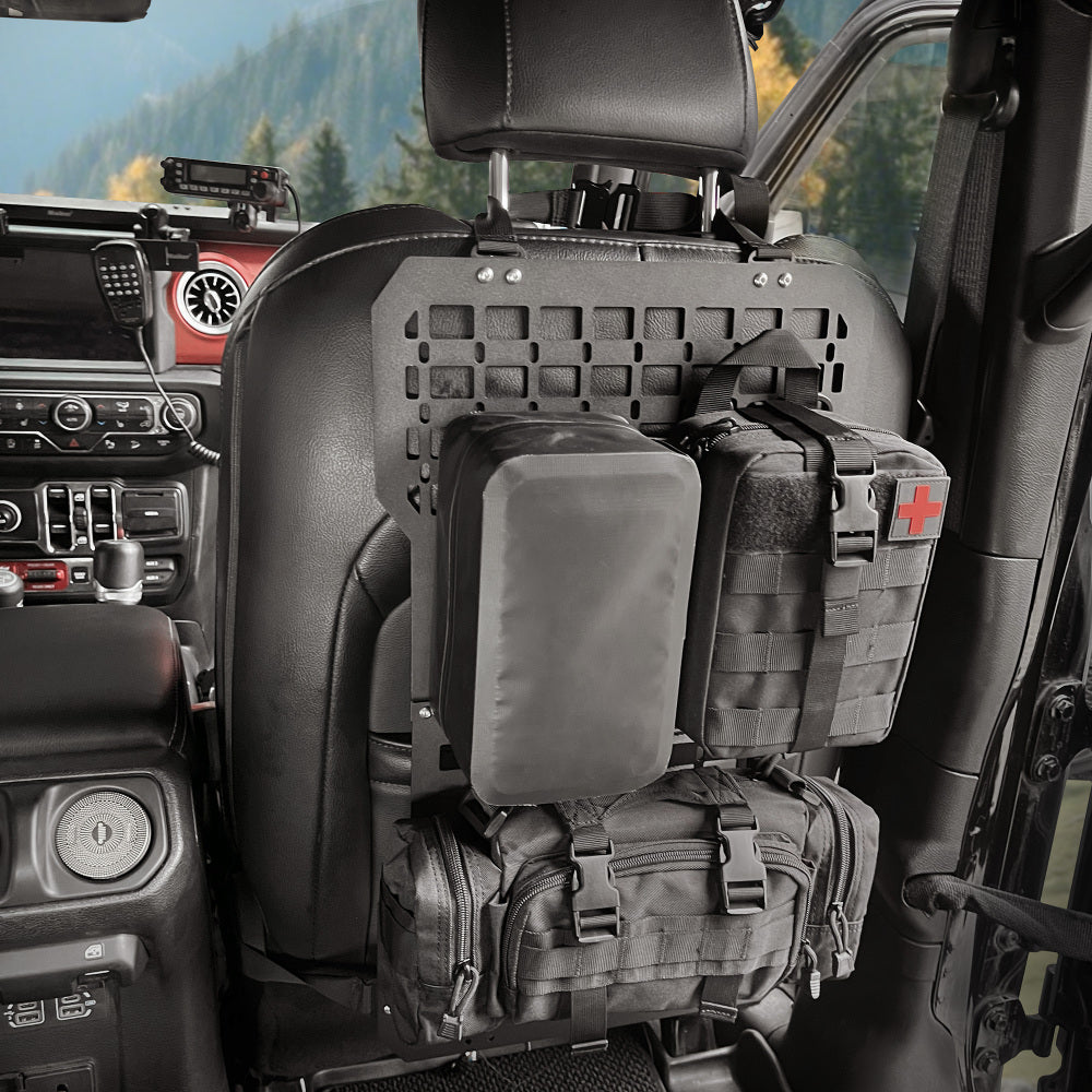 Universal Seat Back Molle Panel Organizer With Gun Holder
