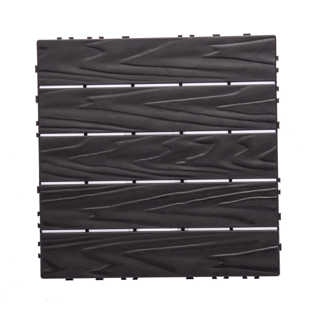 76-Pack 11.42"x11.42" Interlocking Deck Tiles - 68.80 Sq.Ft 3D Wood Grain Plastic Flooring for Outdoor Use,Waterproof & Moisture-Proof Patio Tiles, All-Weather Use & Easy Snap-Together Installation