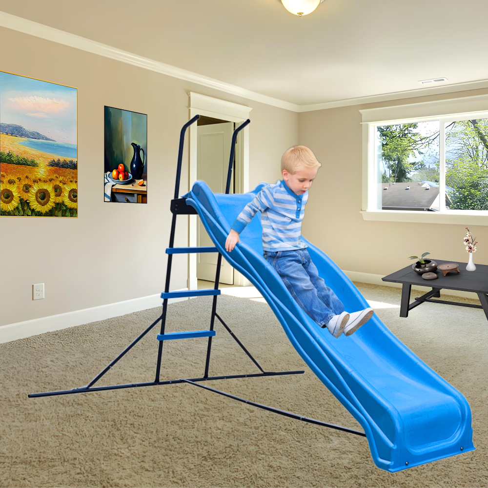 XSL003  2.2M kids plastic slide indoor Freestanding playground equipment children plastic slide kids indoor slide blue