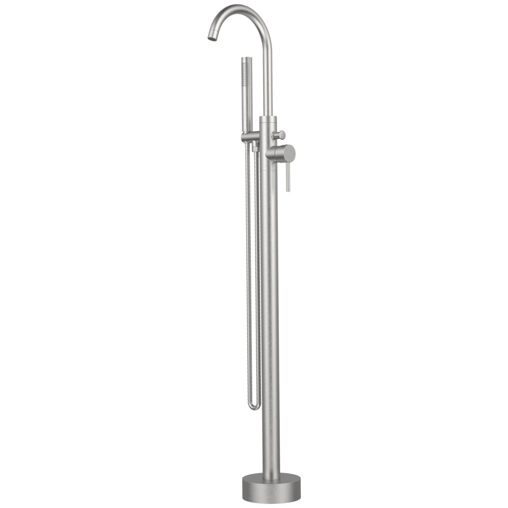 Thermostatic Freestanding Bathtub Faucet Waterfall Tub Filler Black Floor Mount Brass Bathroom Faucets with Hand Shower