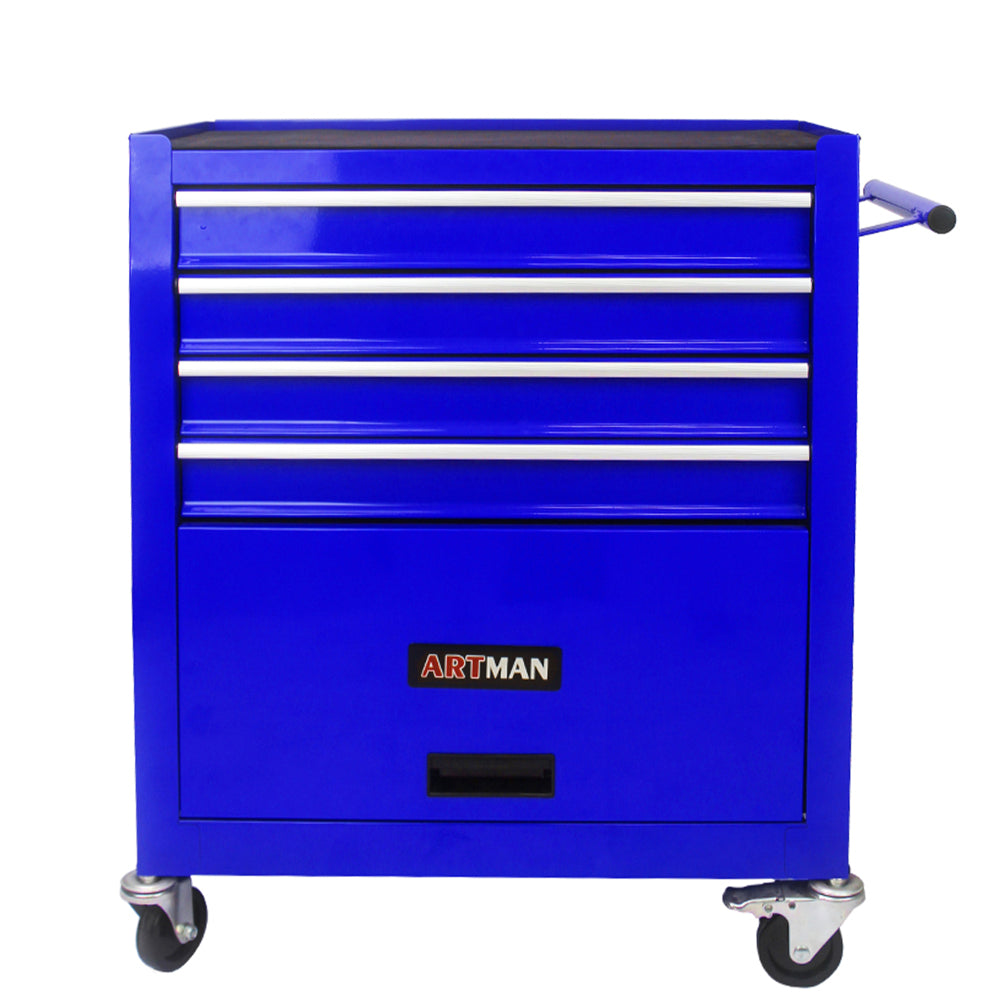 4 DRAWERS MULTIFUNCTIONAL TOOL CART WITH WHEELS-BLUE