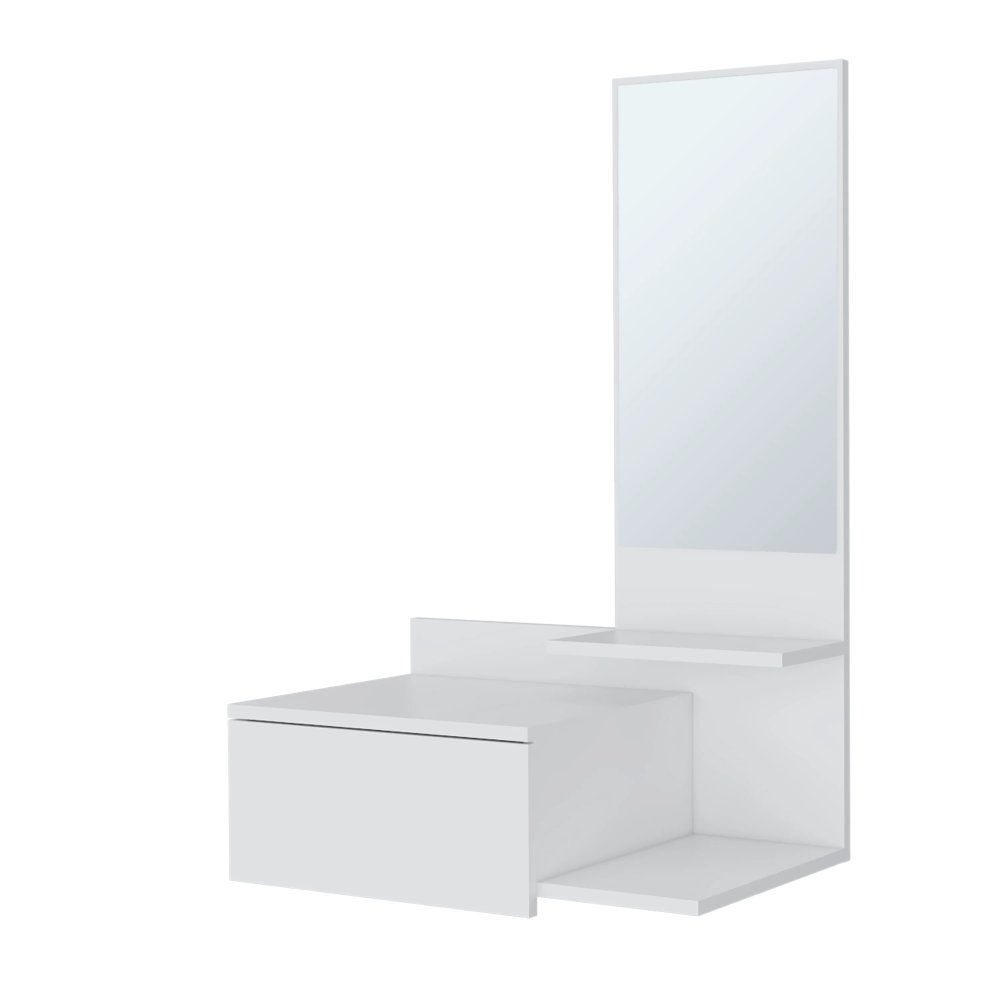 White Floating Vanity with Included Mirror
