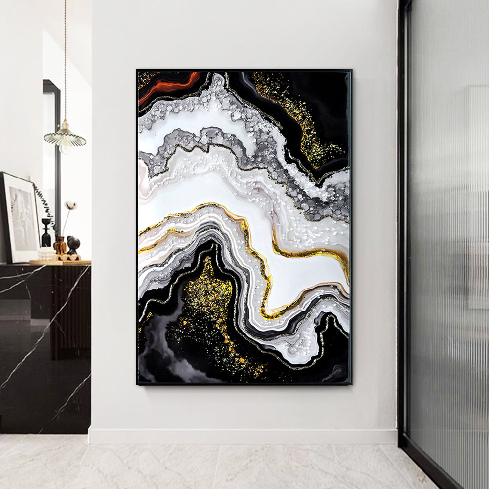 Luxury Crystal Pearl Oil Painting Wall Art Contemporary Hallway Decor Premium Canvas Mural for Modern Home Entrance and Corridor decorative picture painting