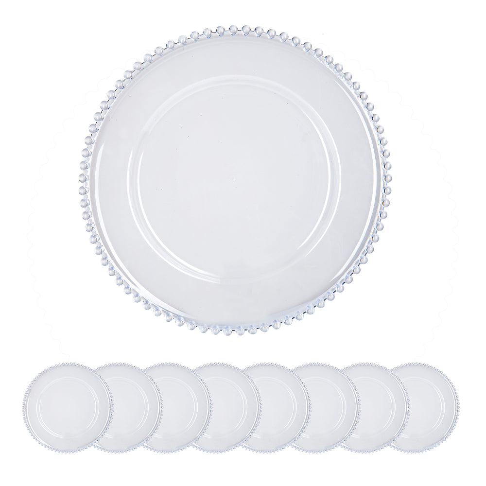 8 Pack Plastic Charger Plate, D13"