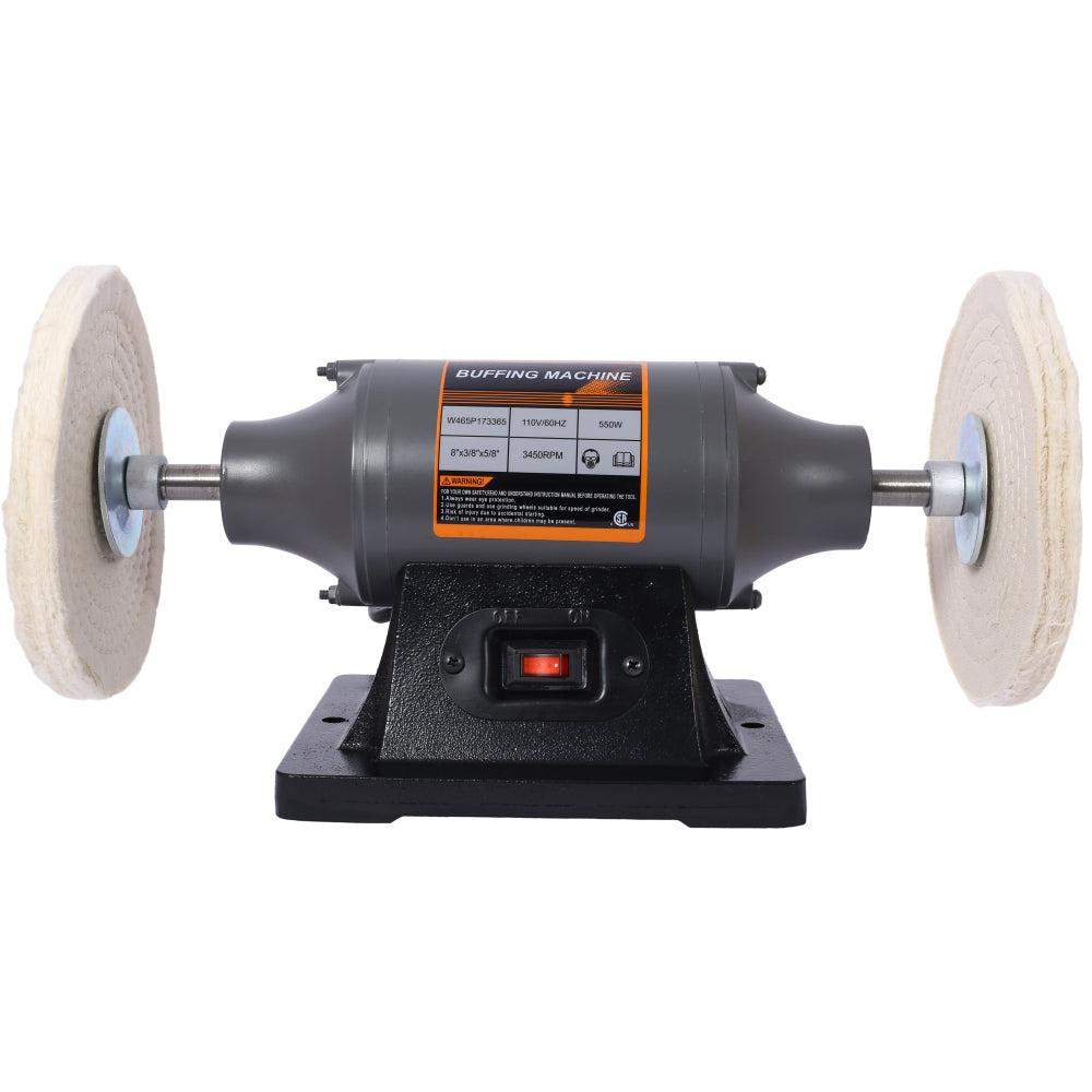 8-Inch Electric Polisher Bench Buffer Grinder - Includes 4PCs 80Ply Thic Buffing Wheels Ideal Benchtop Buffing Machine for Polishing Metal, Jewelry, Knives, Wood, Jade, and Plastic. CSA Certificated