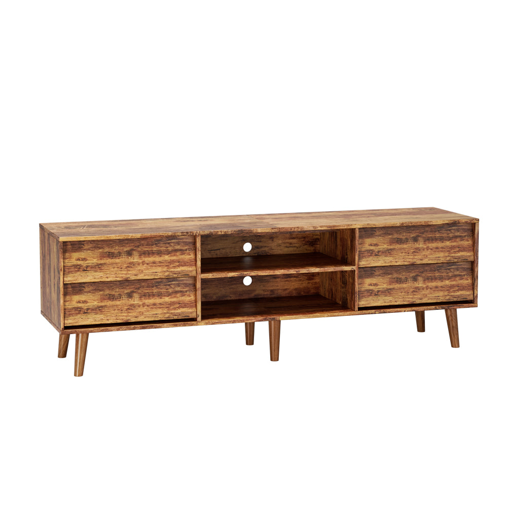 63 Inch TV Stand Features Vintage-style and Bevel Design, TV Stand with Drawers, Entertainment Center for Living Room Bedroom, TV Media Console