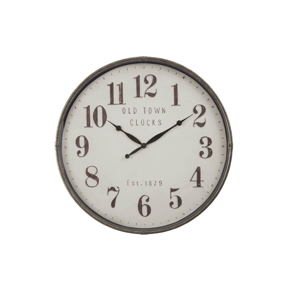Clocks, 30" Round, Large Oversized, Wall Clock, Brown, Transitional
