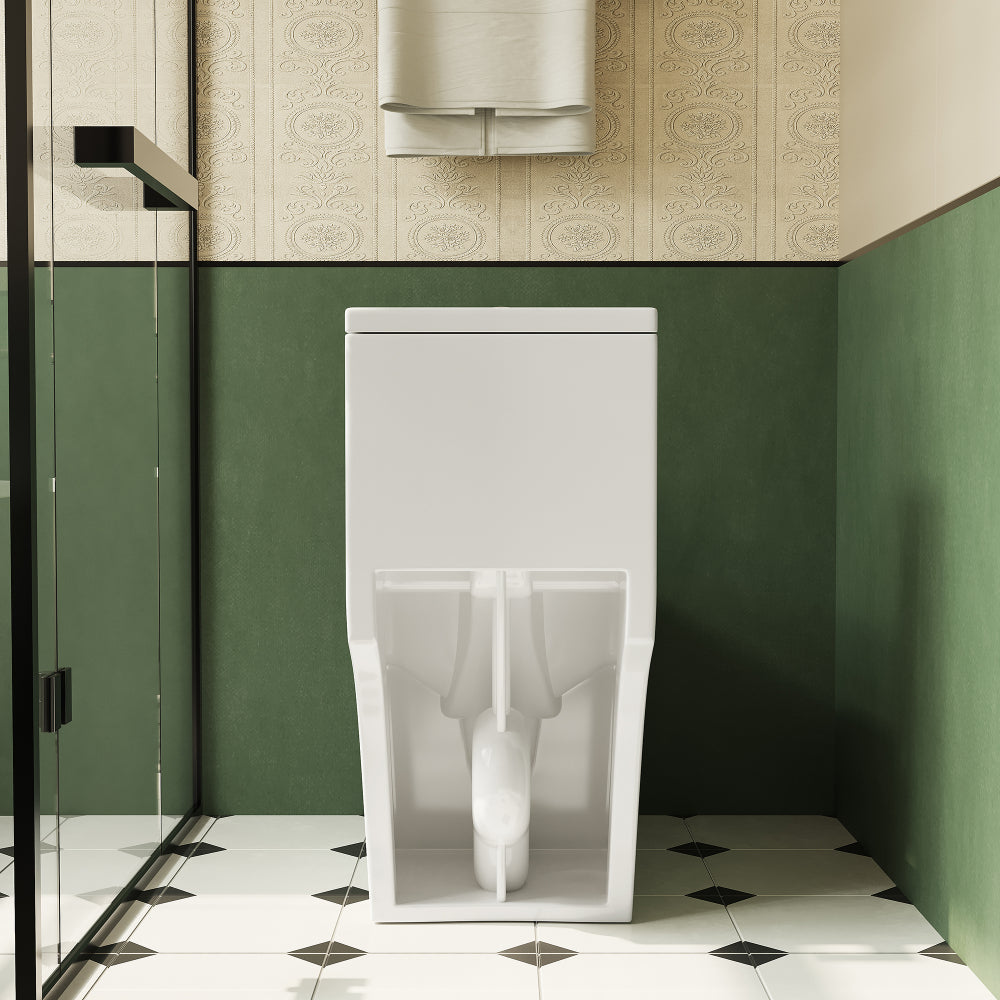 1.1/1.6 GPF Elongated Comfort Height Floor Mounted One-Piece Toilet ,  CUPC Certified, WaterSense Cetified, Ceramic, White Color, Soft Close Seat