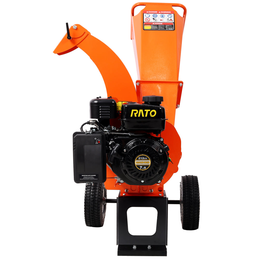 Wood Chipper Shredder Mulcher Heavy Duty 7 HP 212cc Gas Powered 3 Inch Max Capacity, EPA certificated engine