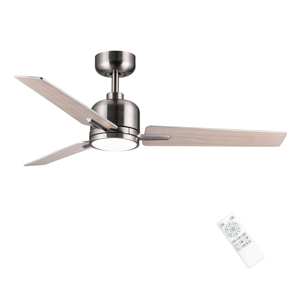 48" Brushed Nickel Lowe Profile Ceiling Fan with Light