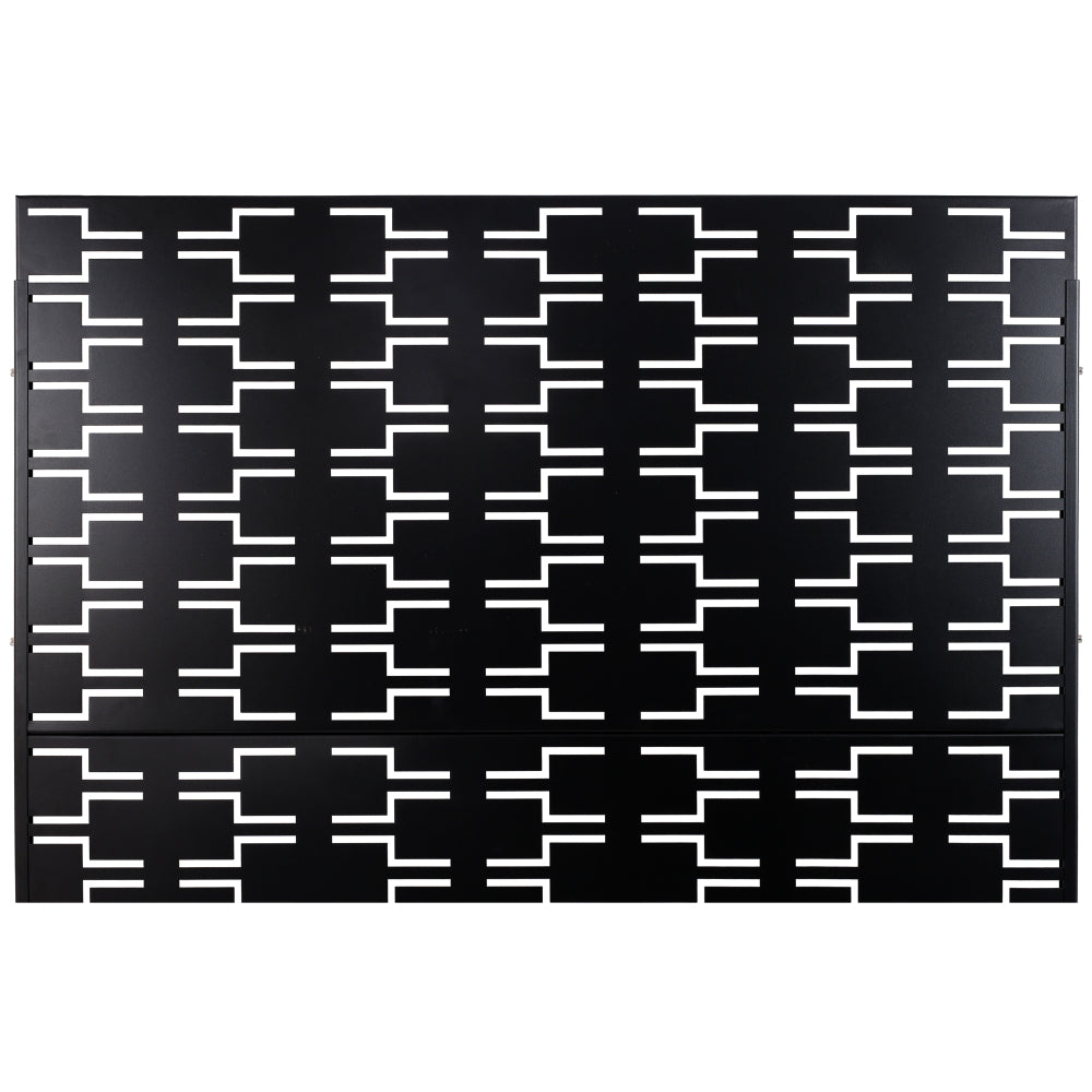Outdoor & Indoor Privacy Screen Metal Privacy Screen 76" H×48" W, Freestanding Decorative Privacy Screen for Deck Balcony Patio, Privacy Fence Panels for Outside Lawn Garden PS112 BLACK