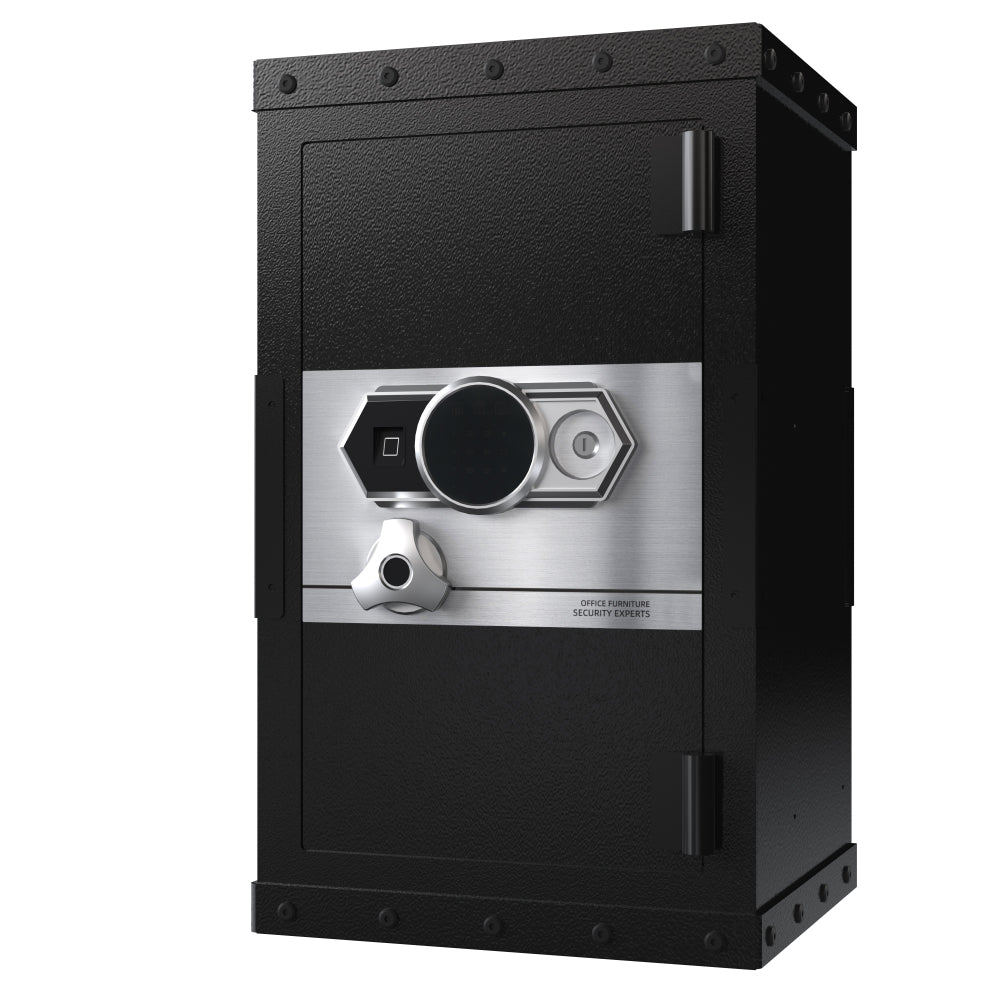 Three-lock safe, measuring 28.3 ″ × 16.5″ × 14.9 ″, suitable for home and office use, large steel digital safe equipped with a digital lock.