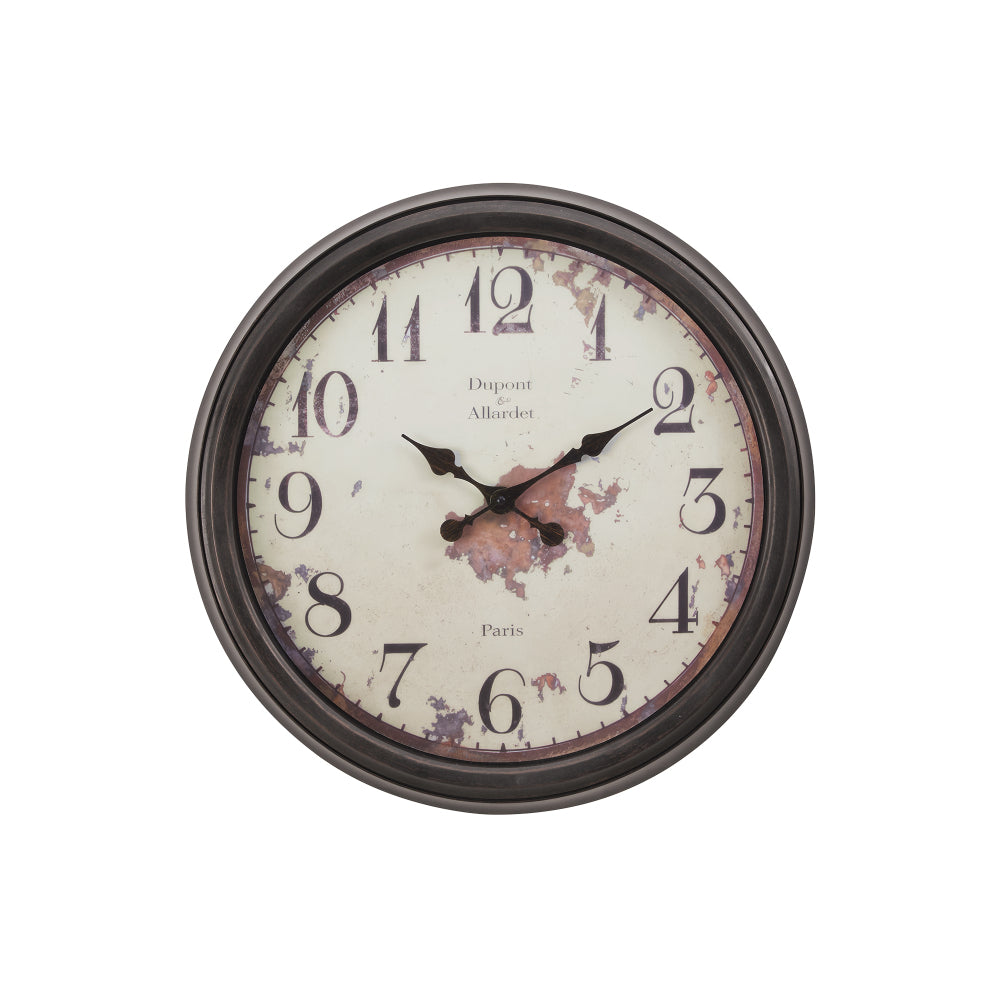 Clocks, 20" Round, Wall Clock, Brown, Transitional