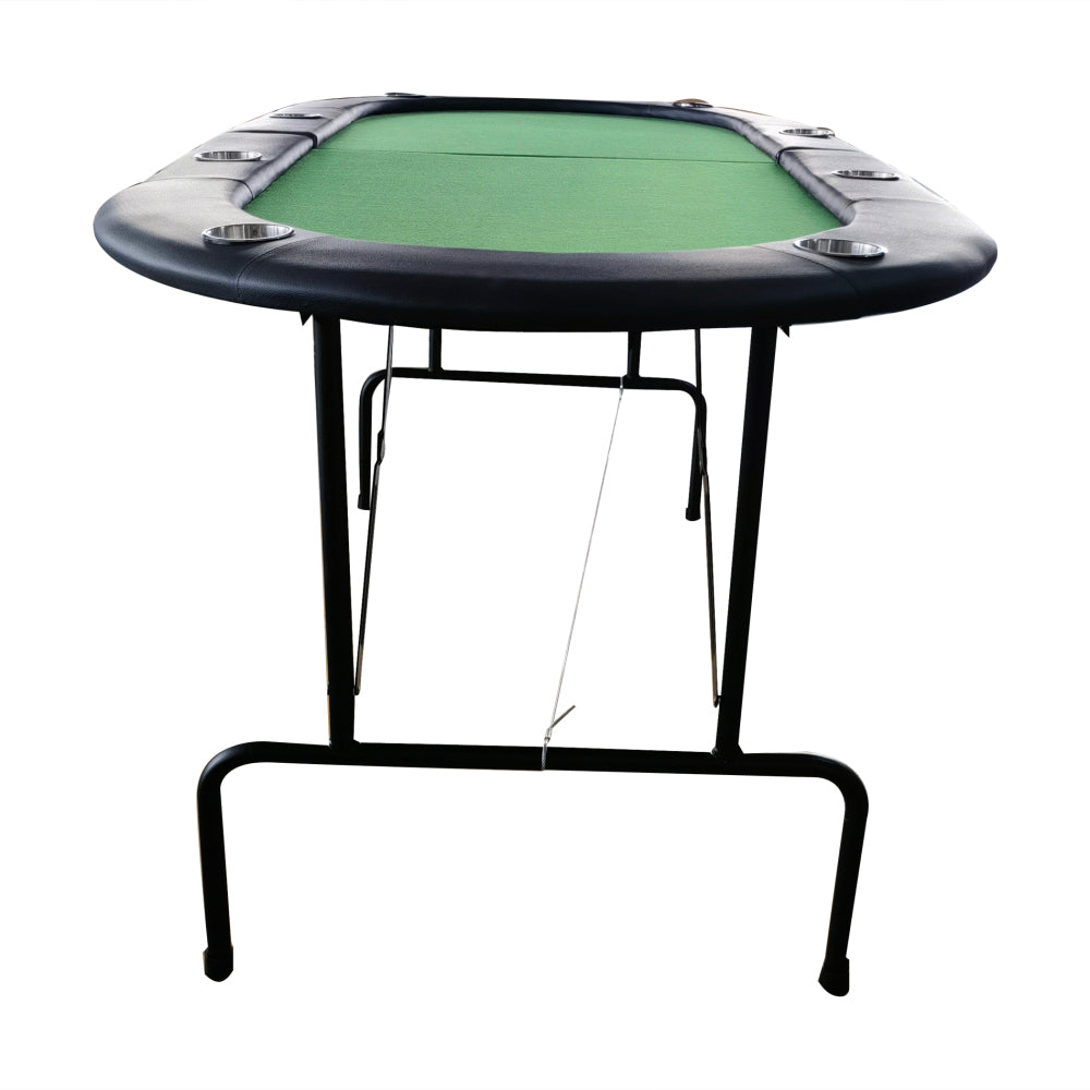 INO Design 73" Foldable Poker Table with Cup Holders #16364 Green