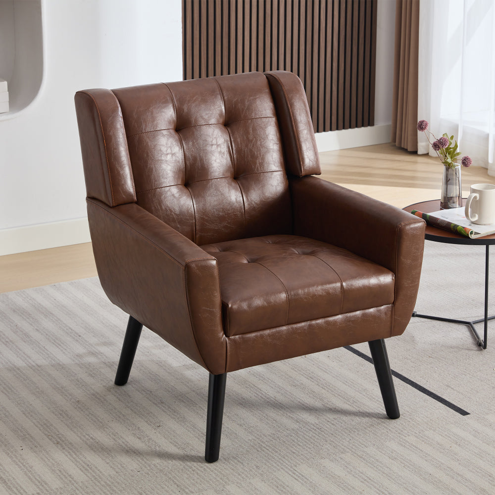 Modern Soft Teddy  Material Ergonomics Accent Chair Living Room Chair Bedroom Chair Home Chair With Black Legs For Indoor Home-Grey Teddy Fabric