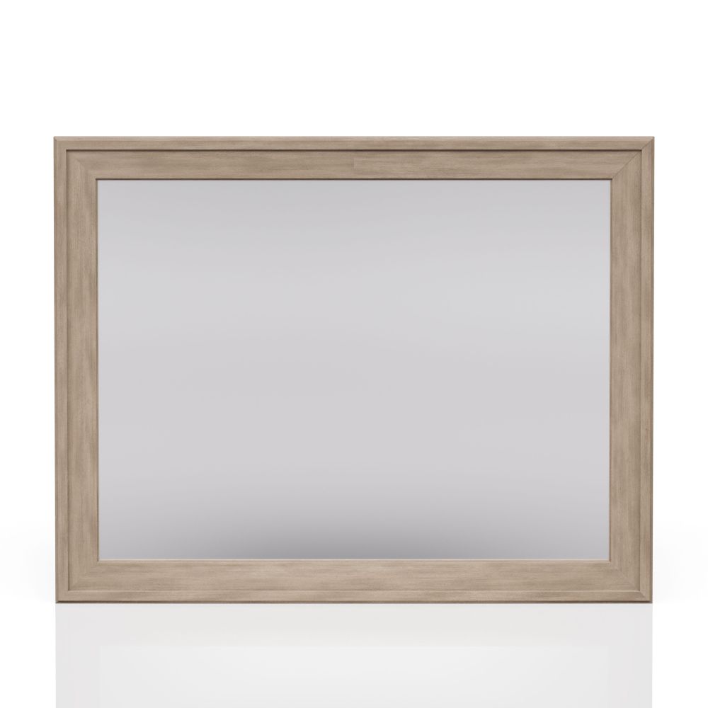 Sand Colored Rectangle Wood Mirror