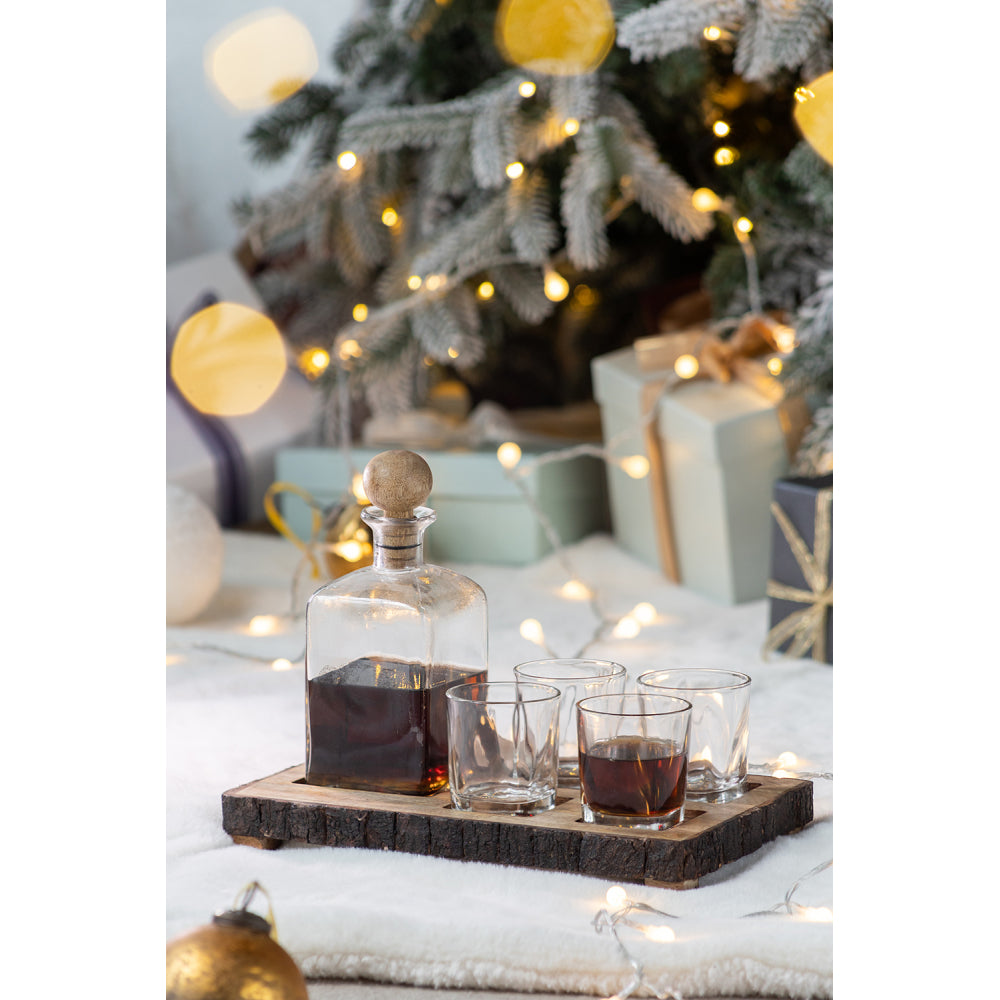 S/6 Alaine Bar Set with Mango Wood Stand