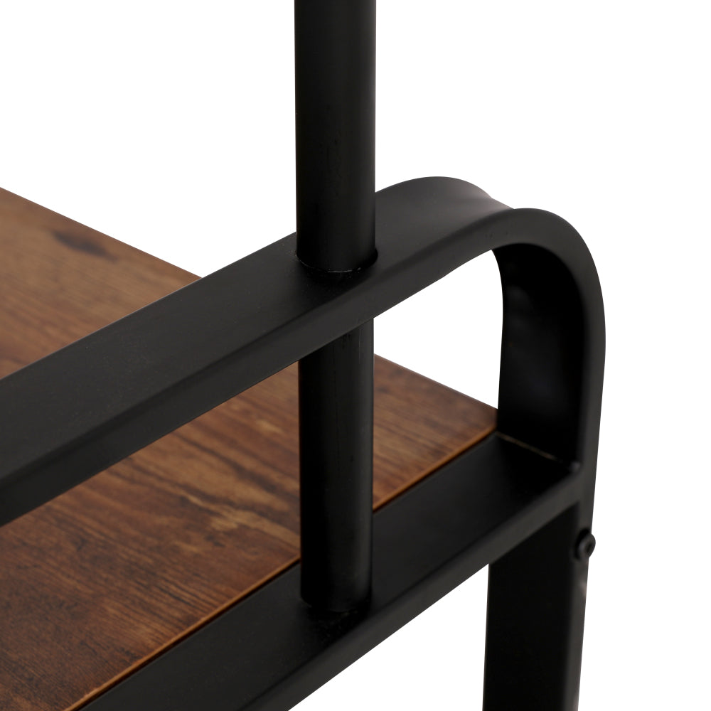 Coat Rack, Hall Tree with Shoe Bench for Entryway, Entryway Bench with Coat Rack, 4-in-1, with 9 Removable Hooks, a Hanging Rod, 13.8 x 25.2 x 72.8 Inches, Rustic Brown and Black