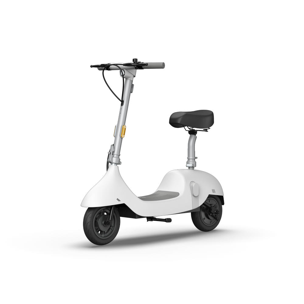 Electric Scooter with Foldable Seat w/35 Miles Operating Range & 15.5mph Max Speed - White