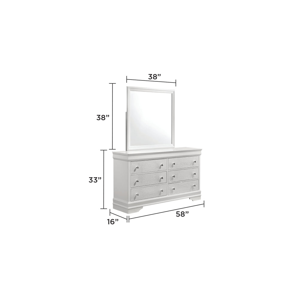 Blaze Modern Style Mirror Made with Wood in White (Only Mirror) same as G150108719 ( NJ inventory)