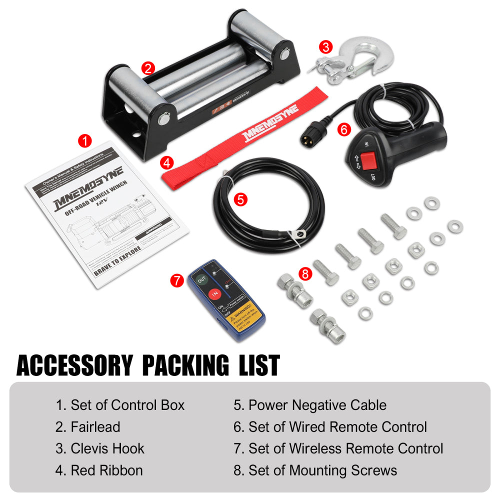 13500LBS Electric Winch 12V Steel Cable  Sand Towing Truck Trailer Jeep 4WD