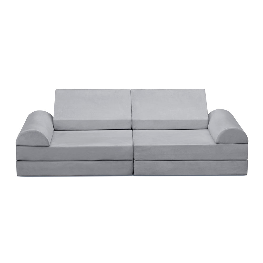 Modular Kids Play Sofa,8-Pieces Convertible Modular Play Sofa Bes for Playroom,Bedroom, Muti-purpose Play Couch for Kids,Grey