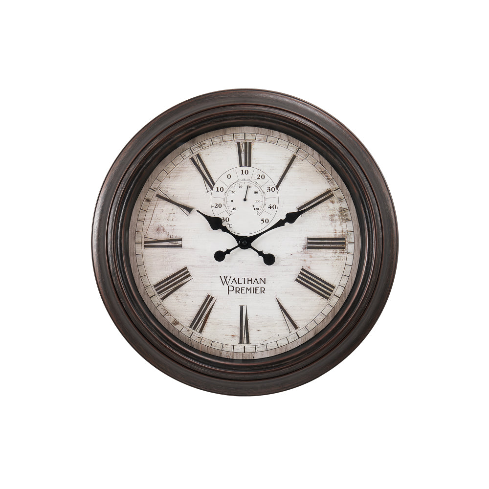Clocks, 20" Round, Wall Clock, Brown, Transitional