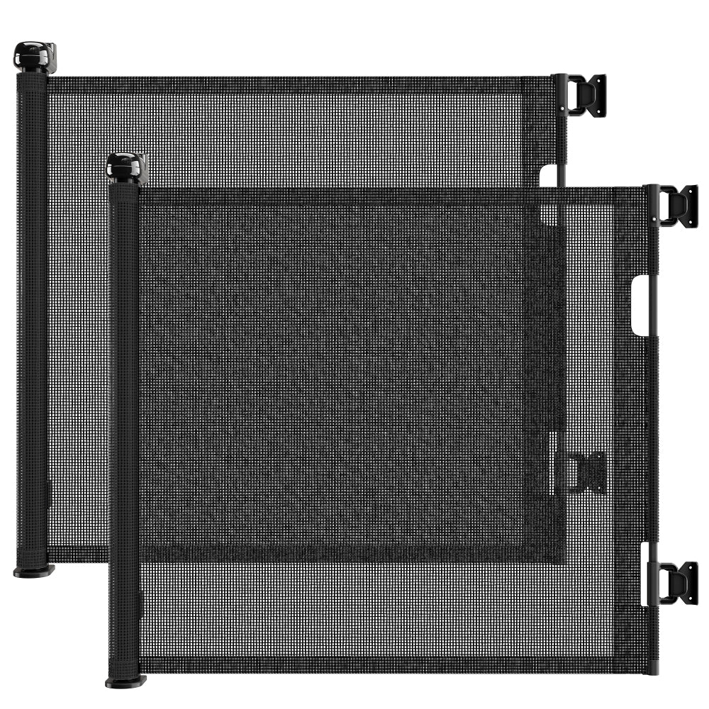 Retractable Baby Gate, Mesh Dog Gate for Doorways, Extends up to 76" Wide, 33" Tall Child Safety Gate for Doorways, Indoor & Outdoors, Stairs, Hallways, Black