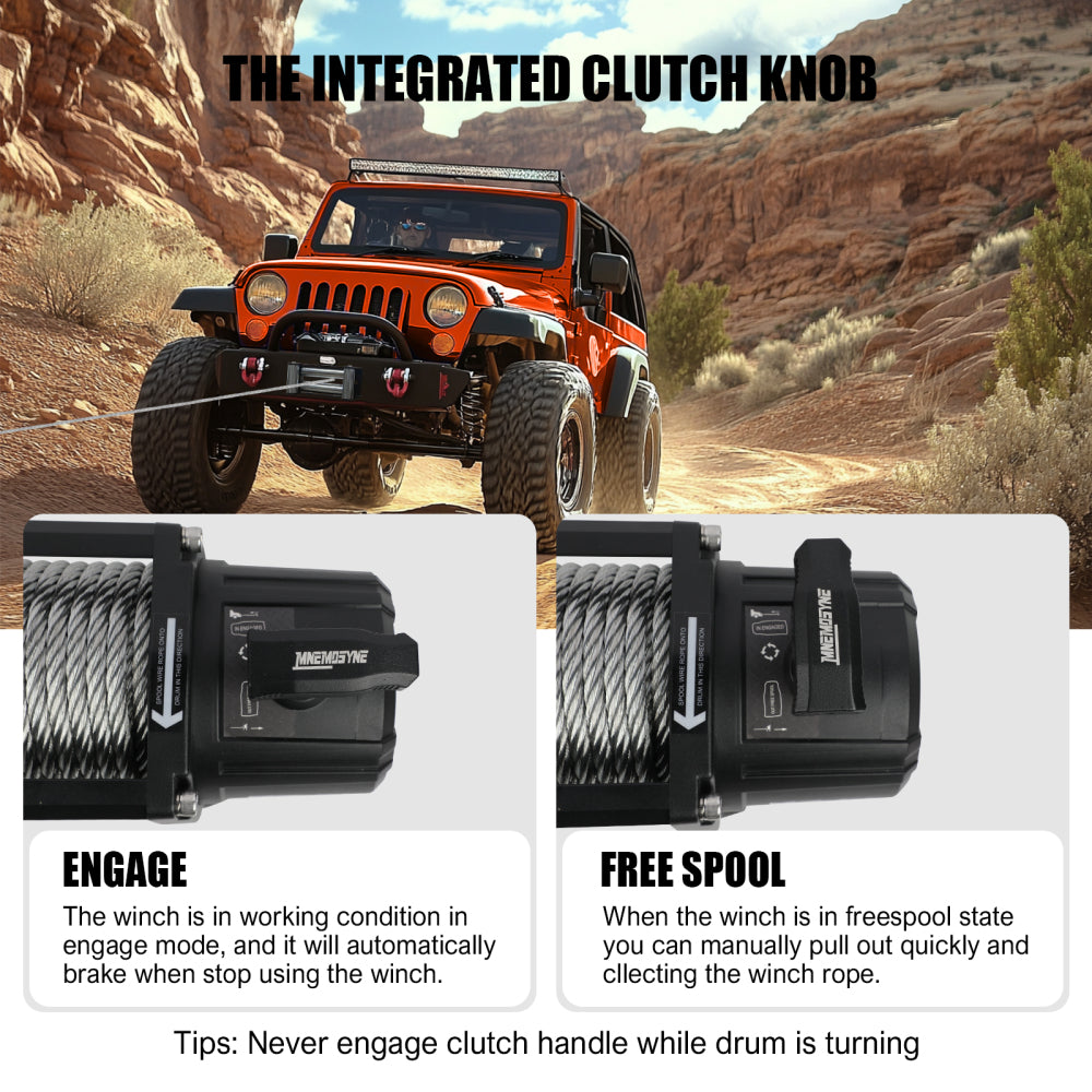 13500LBS Electric Winch 12V Steel Cable  Sand Towing Truck Trailer Jeep 4WD