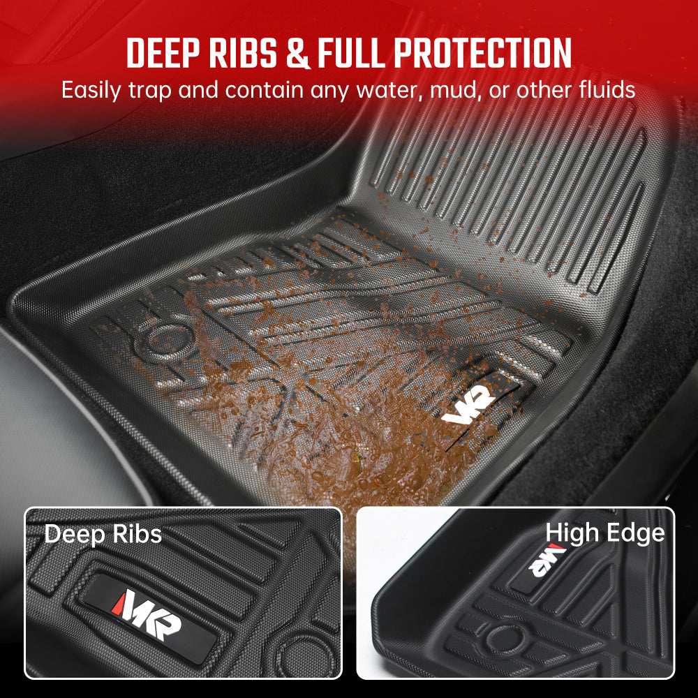 Odorless TPE Floor Mat for Tesla Model 3 2023-2025  6 PCS Waterproof Duty-Proof Fully Surrounded Floor Liner Protection Foot Pad