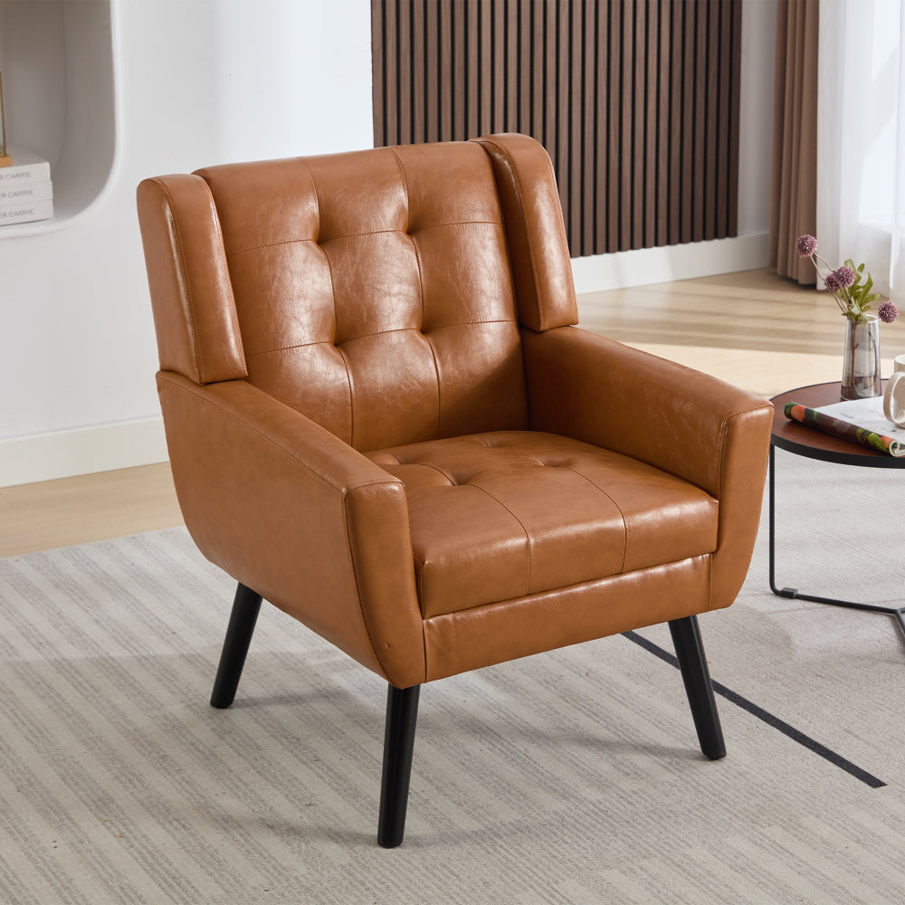 Modern Soft Teddy  Material Ergonomics Accent Chair Living Room Chair Bedroom Chair Home Chair With Black Legs For Indoor Home-Grey Teddy Fabric