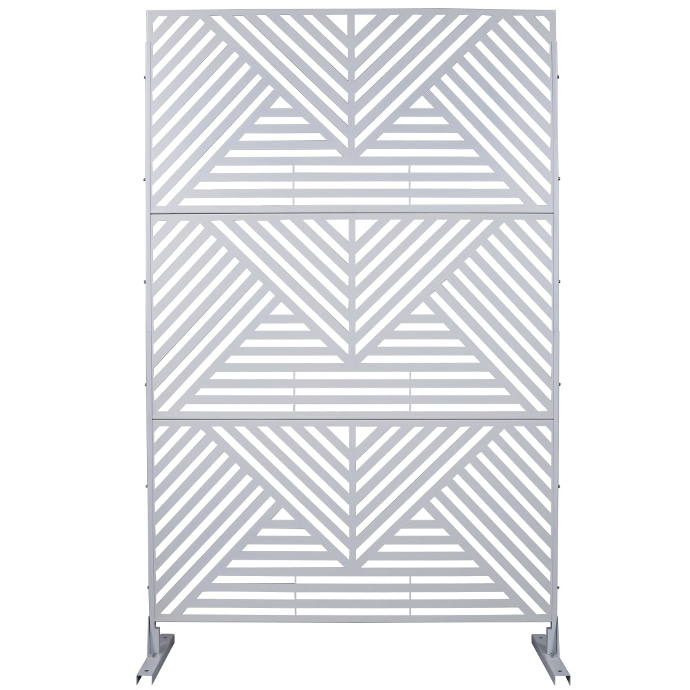 Outdoor & Indoor Privacy Screen Metal Privacy Screen 76" H×48" W, Freestanding Decorative Privacy Screen for Deck Balcony Patio, Privacy Fence Panels for Outside Lawn Garden PS101 BROWN