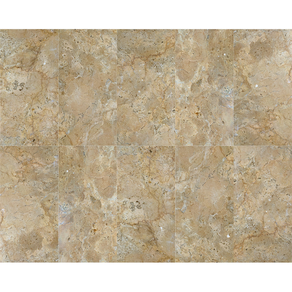 12*24 Gold Yellow Beige natural marble, for floor and wall, polished marble tile, natural stone, genuine marble, real marble, 1 box 4 pcs